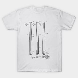 Baseball Bat Vintage Patent Drawing T-Shirt